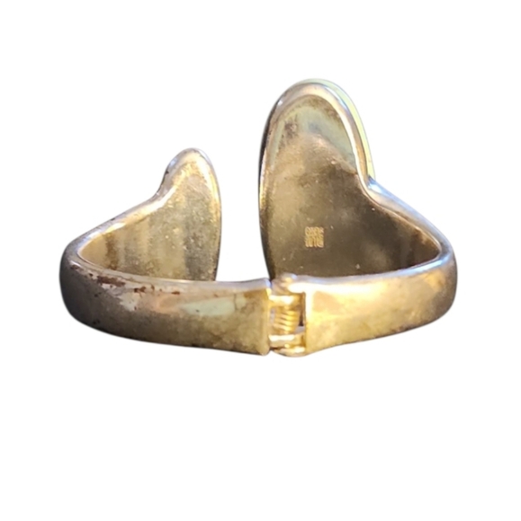 ROBERT LEE MORRIS Soho Silver Hinged Cuff Bracelet Turquoise Color Stone Boho - Picture 6 of 8